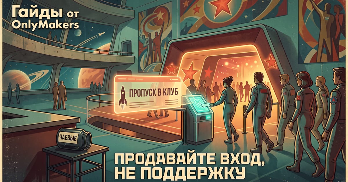 Продавайте вход, а не «поддержите автора»